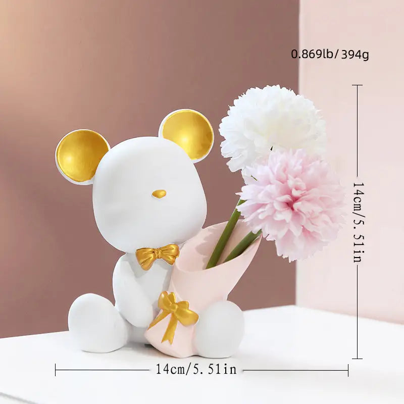 Cute Bear Flower Base