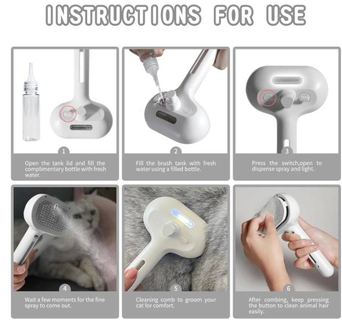 2-IN-1 Spray Grooming Brush For Cats & Dogs