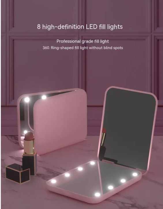 Glowing Foldable LED Makeup Mirror