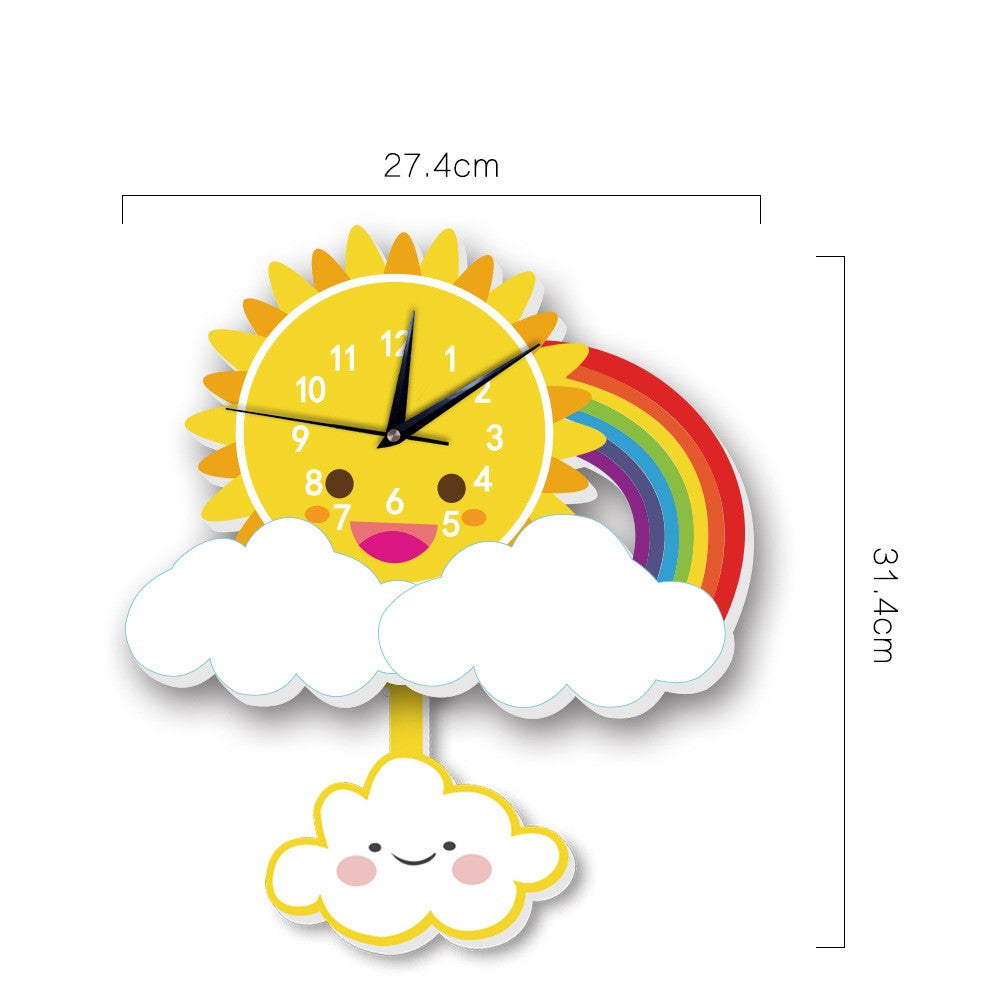 Sunny Rainbow Wall Clock