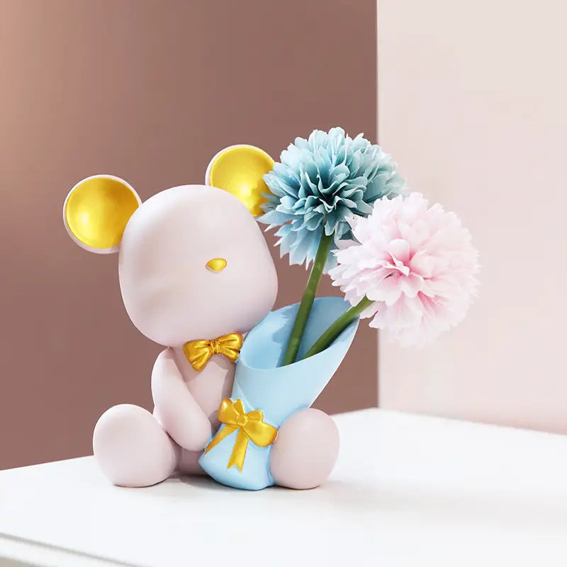Cute Bear Flower Base